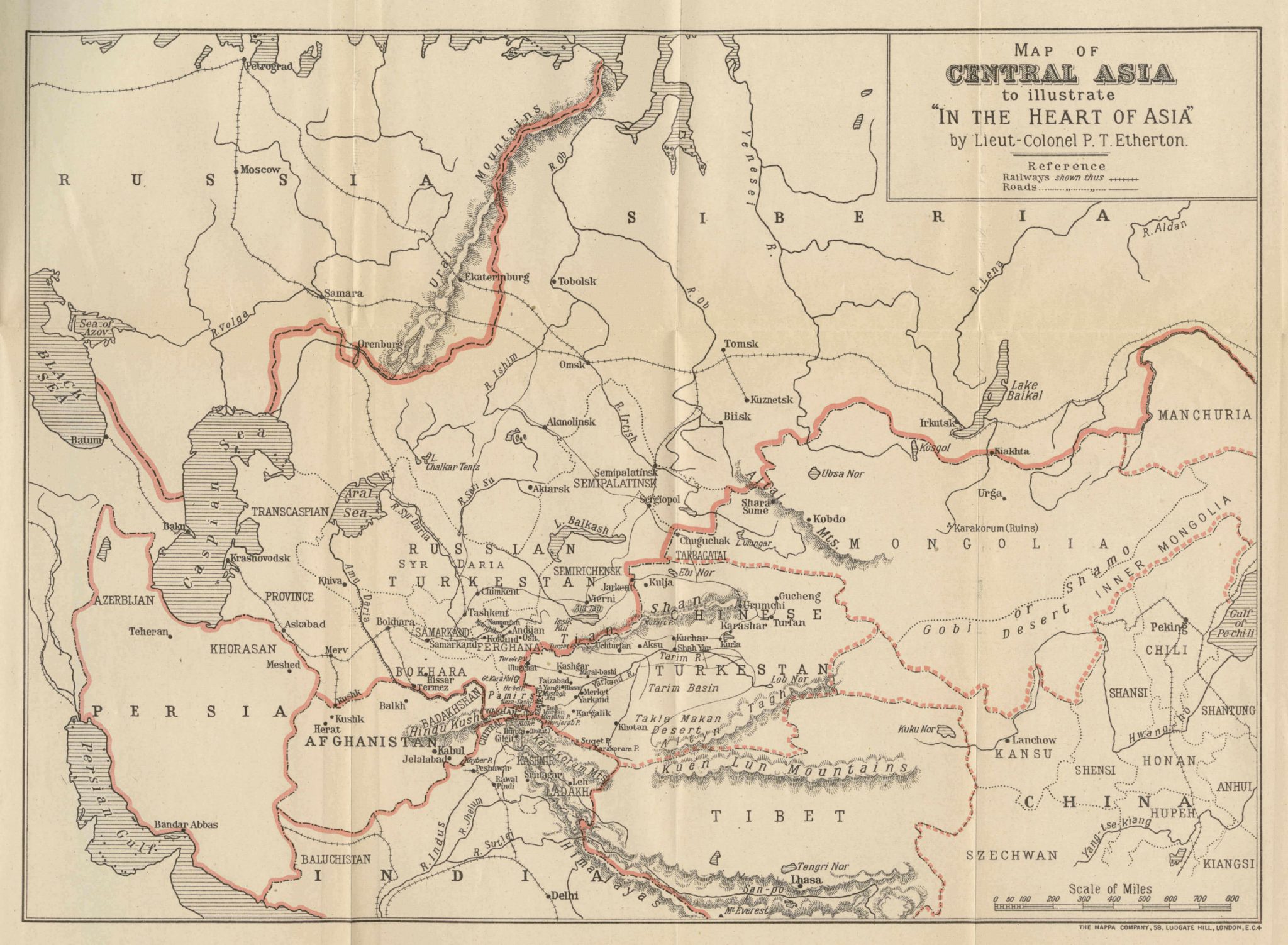 Map of Central Asia 1926