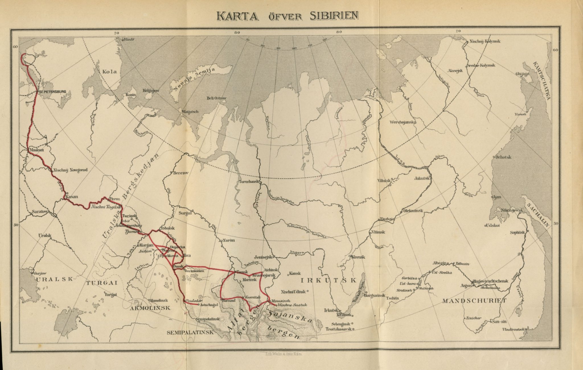 Map of Siberia 1893