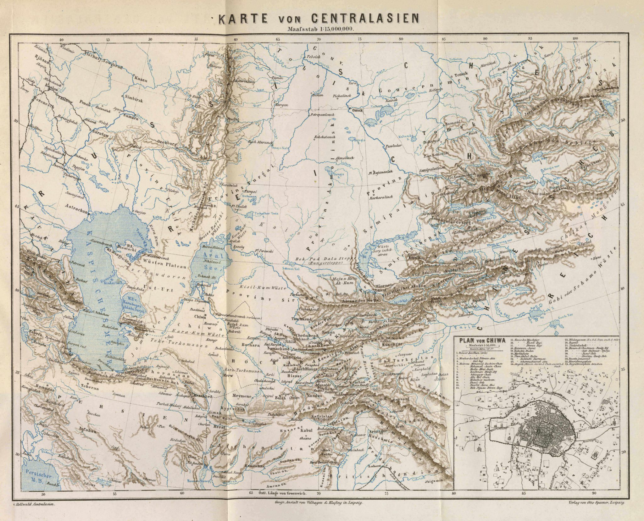 Map of Central Asia 1880