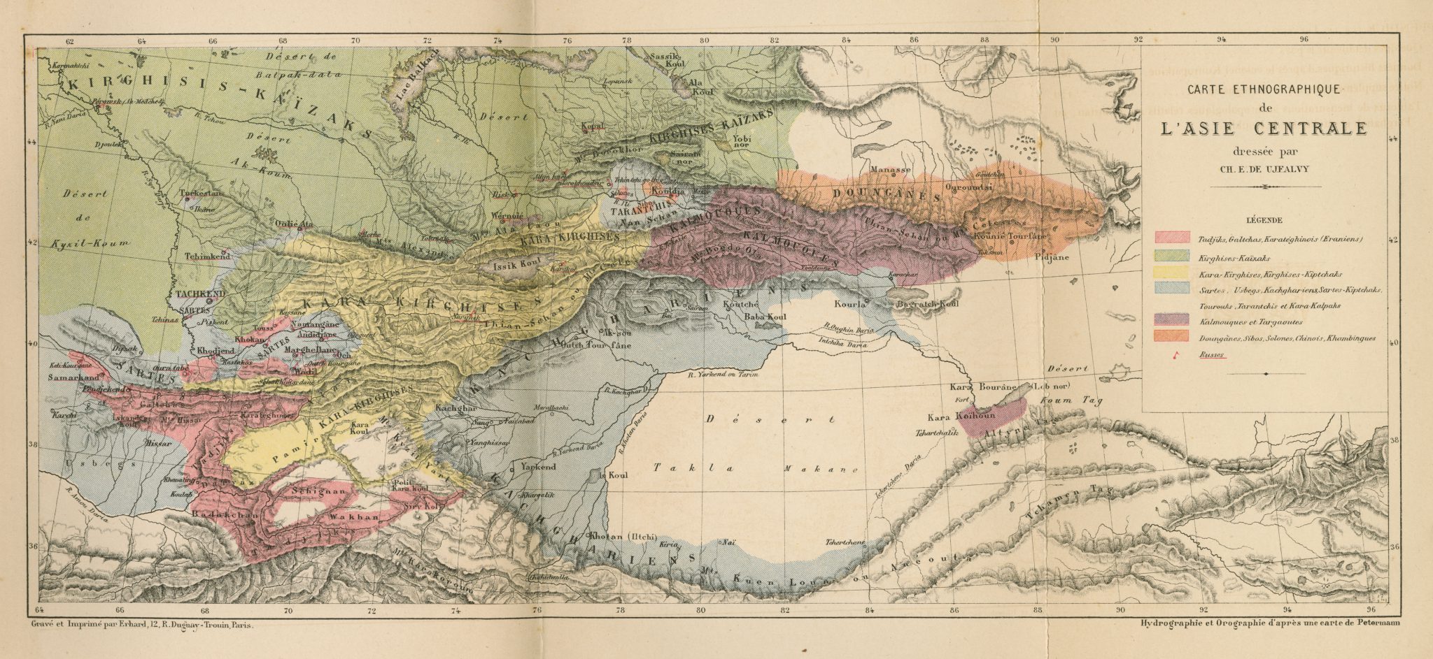 Carte ethnographique de l'Asie centrale 1878