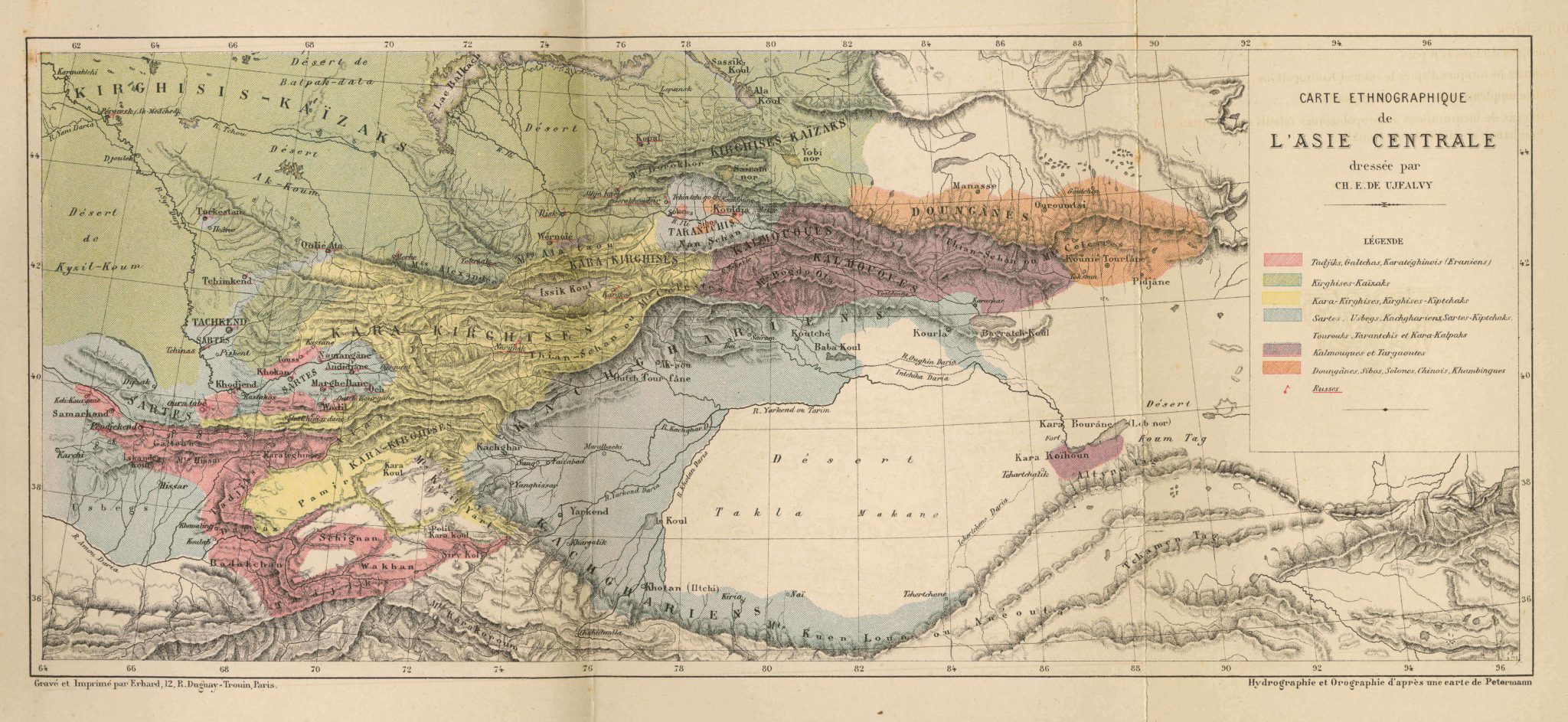 Carte ethnographique de l'Asie centrale 1878