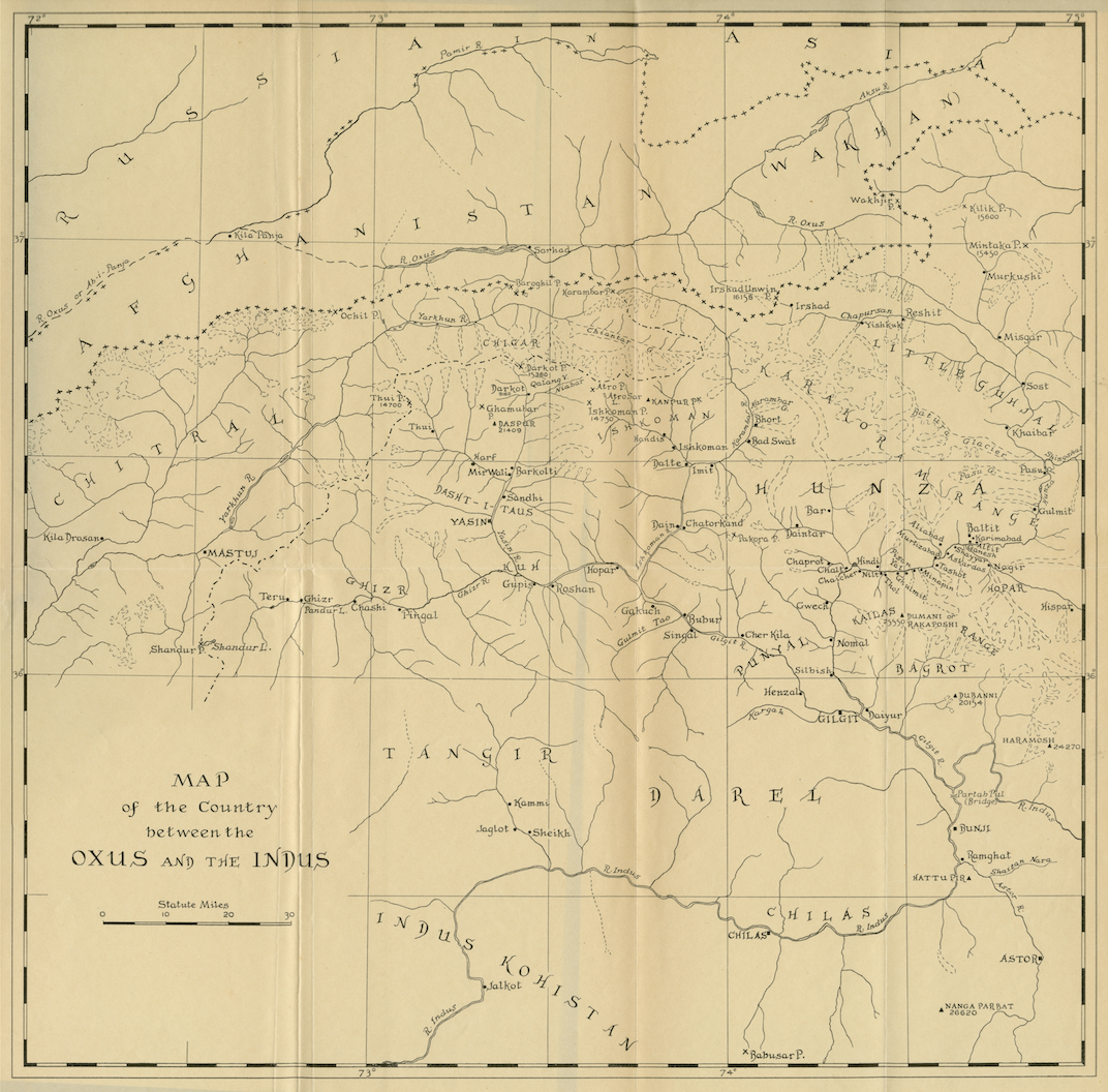 Map of the country between the Oxus and the Indus 1935