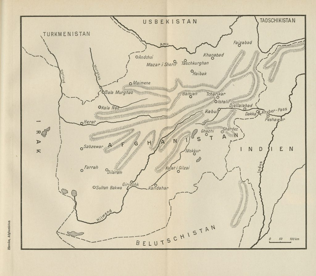 Map of Afghanistan 1939