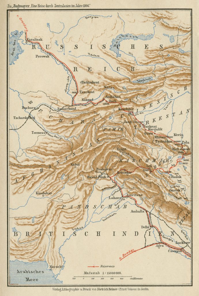 Map of Central Asia 1908